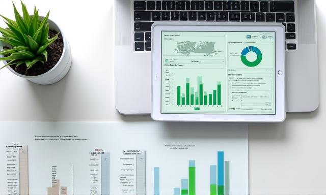 Clean bar charts and graphs on a modern dashboard