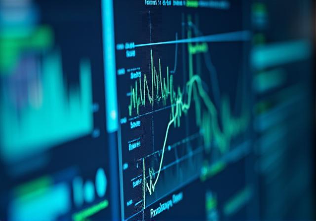 Close-up of statistical data visualization on a high-resolution screen