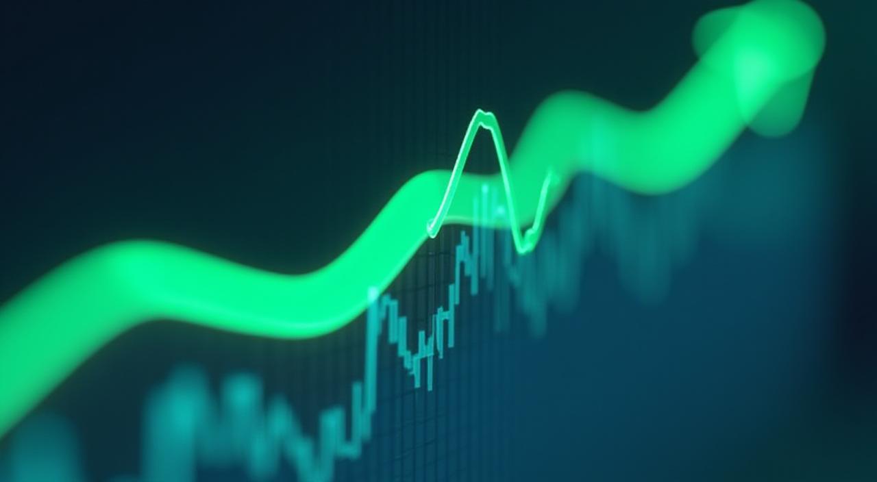 Data visualization showing upward financial growth trends