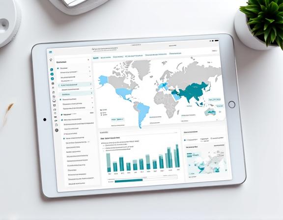 Interactive business intelligence dashboard showing global sales metrics